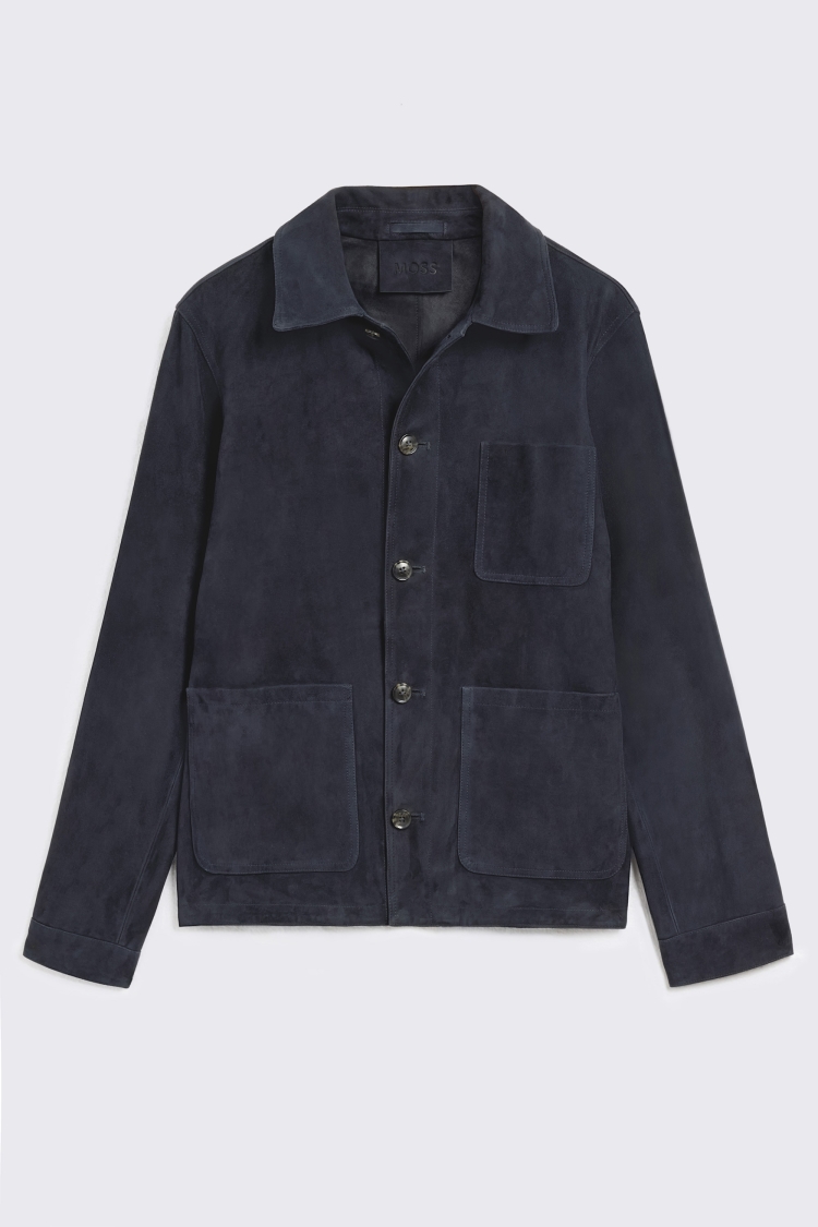 Navy Suede Shacket 